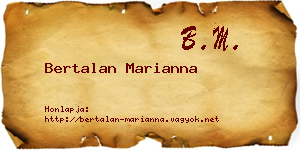 Bertalan Marianna névjegykártya